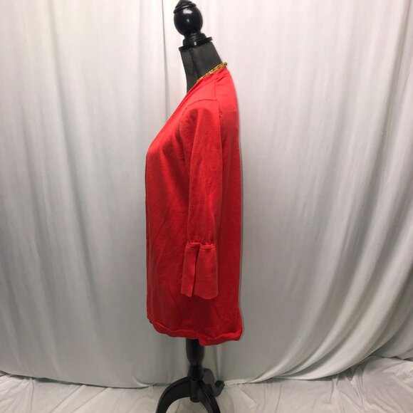Talbots Open Front Cardigan Womens Size Medium Slit Cuffs Sweater Comfy Layering - Picture 3 of 8